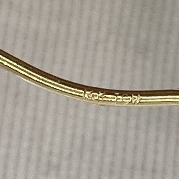 14K YELLOW GOLD classic twisted hoop earrings REAL GOLD 1” - Picture 6 of 10